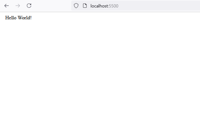 Браузерде көрсетилген Hello World жазыўы