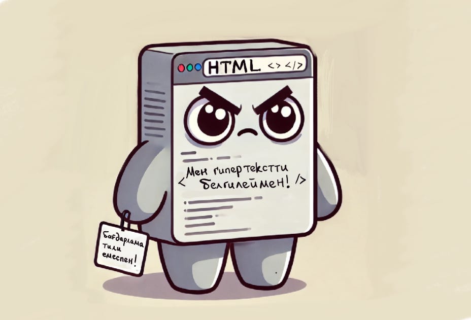 HTML бағдарлама тили емес екенин айтып турған сүўрет